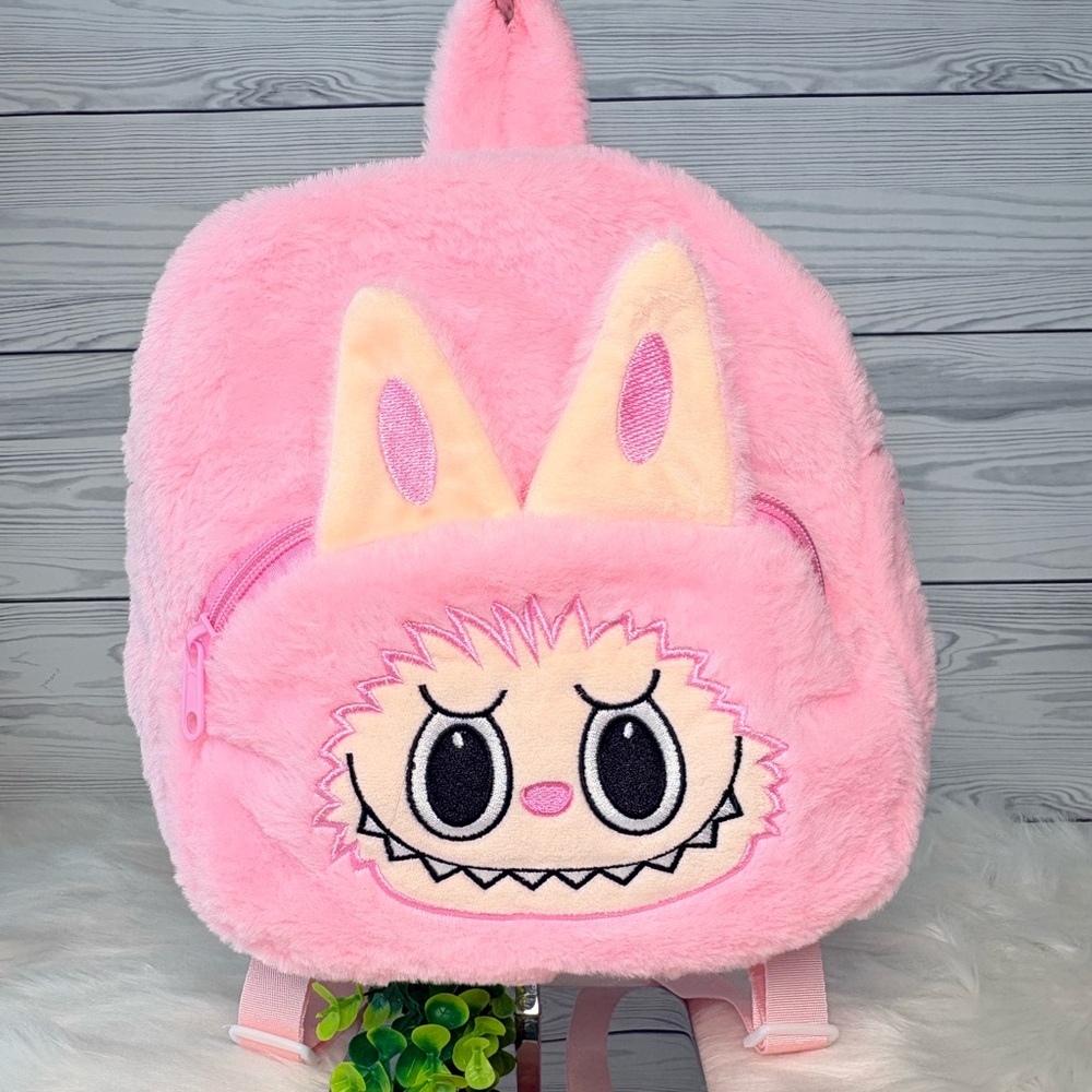 Pink Labubu Plush Backpack - Picture 4 of 10